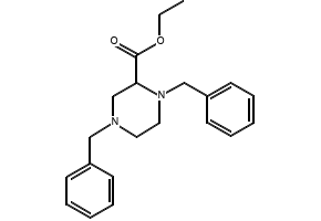 Ethyl 1,4-dibenzylpiperazine-2-carboxylate structure, CAS 72351-59-8