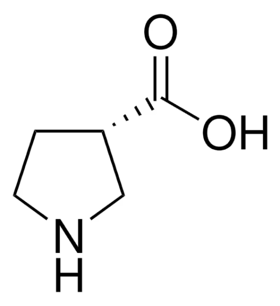 (S)-Pyrrolidine-3-carboxylic acid structure, CAS 72580-54-2