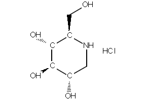 Deoxynojirimycin hydrochloride structure, CAS 73285-50-4
