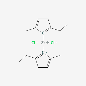 Bis(1-ethyl-3-methylcyclopentadienyl)zirconium dichloride structure, CAS 73364-11-1
