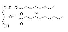 Caprylic/Capric Triglyceride structure, CAS 73398-61-5
