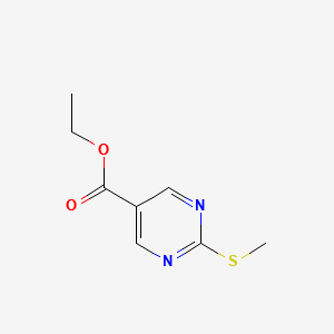 Ethyl 2-(methylthio)-5-pyrimidinecarboxylate structure, CAS 73781-88-1