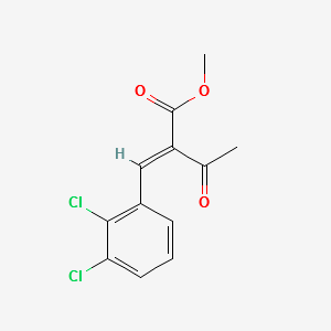 Methyl 2-(2,3-dichlorobenzylidine)acetoacetate structure, CAS 74073-22-6