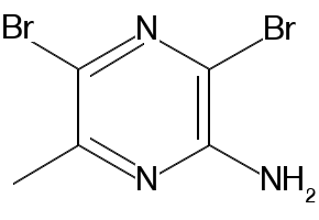 2-Amino-3,5-dibromo-6-methylpyrazine structure, CAS 74290-66-7