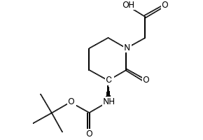 (S)-2-(3-(tert-Butoxycarbonylamino)-2-oxopiperidin-1-yl)acetic acid structure, CAS 74411-97-5