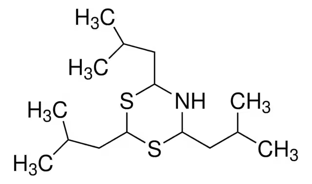 Triisobutyldihydrodithiazine structure, CAS 74595-94-1