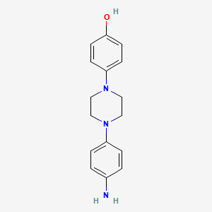 1-(4-Aminophenyl)-4-(4-hydroxyphenyl)piperazine structure, CAS 74853-08-0