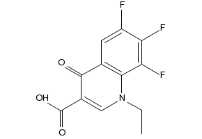 1-Ethyl-6,7,8-trifluoro-4-oxo-1,4-dihydroquinoline-3-carboxylic acid structure, CAS 75338-42-0