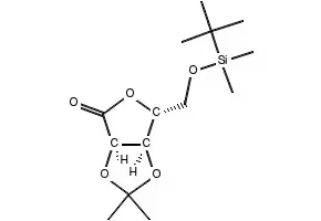 5-O-tert-Butyldimethylsilyl-2,3-O-isopropylidene-D-lyxono-1,4-lactone structure, CAS 75467-36-6