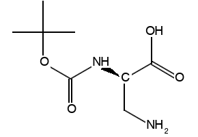 N-alpha-Boc-D-2,3-diaminopropionic acid structure, CAS 76387-70-7