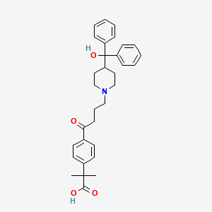 4-((4-(4-Hydroxydiphenylmethyl)-1-piperidinyl)-1-oxobutyl)-a,a-dimethyl-phenylacetic acid structure, CAS 76811-98-8