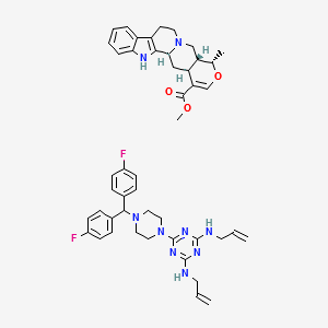 Almitrine-raubasine structure, CAS 76997-30-3