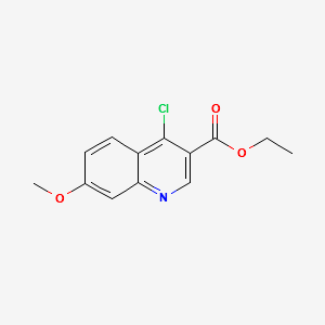 Ethyl 4-chloro-7-methoxyquinoline- 3-carboxylate structure, CAS 77156-85-5