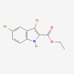 Ethyl 3,5-dibromo-1H-indole-2-carboxylate structure, CAS 77185-78-5