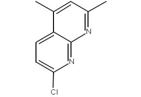 7-Chloro-2,4-dimethyl-[1,8]naphthyridine structure, CAS 77223-21-3