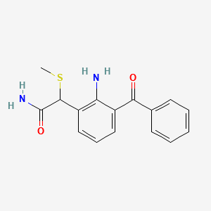 2-Amino-3-benzoyl-alpha-(methylthio)benzeneacetamide structure, CAS 78281-61-5