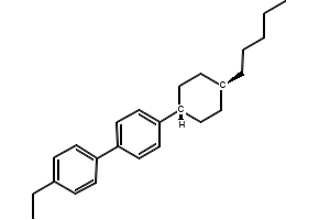 trans-4-Ethyl-4'-(4-pentylcyclohexyl)-1,1'-biphenyl structure, CAS 79709-85-6