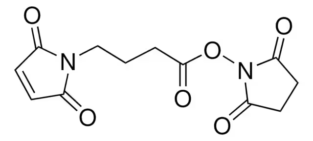 4-Maleimidobutyric acid N-hydroxysuccinimide ester structure, CAS 80307-12-6