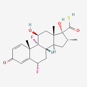 (6a,11b,16a,17a)-6,9-Difluoro-11,17-dihydroxy-16-methyl-3-oxoandrosta-1,4-diene-17-carbothioic acid structure, CAS 80473-92-3