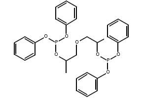 Tetraphenyl dipropyleneglycol diphosphite structure, CAS 80584-85-6