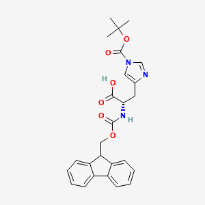 1-[(1,1-Dimethylethoxy)carbonyl]-N-[(9H-fluoren-9-ylmethoxy)carbonyl]-L-histidine structure, CAS 81379-52-4