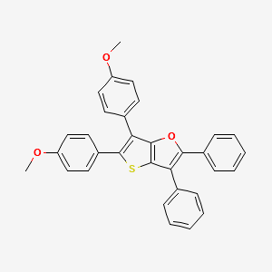 5,6-Bis(4-methoxyphenyl)-2,3-diphenylthieno[3,2-b]furan structure, CAS 81385-77-5