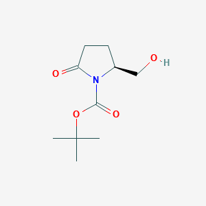 tert-Butyl (2S)-2-(hydroxymethyl)-5-oxopyrrolidine-1-carboxylate structure, CAS 81658-25-5