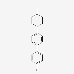 trans-4-Fluoro-4'-(4-methylcyclohexyl)-1,1'-biphenyl structure, CAS 81793-56-8