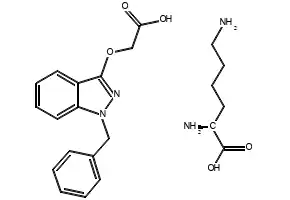 Bendazac L-lysine structure, CAS 81919-14-4