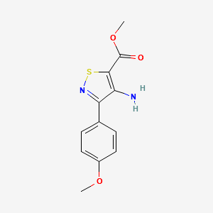 Methyl 4-amino-3-(4-methoxyphenyl)isothiazole-5-carboxylate structure, CAS 82424-54-2