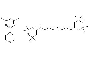 Poly[N,N'-bis(2,2,6,6-tetramethyl-4-piperidinyl)-1,6-hexanediamine-co-2,4-dichloro-6-morpholino-1,3,5-triazine] structure, CAS 82451-48-7