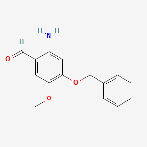 2-Amino-5-methoxy-4-(phenylmethoxy)benzaldehyde structure, CAS 82583-95-7