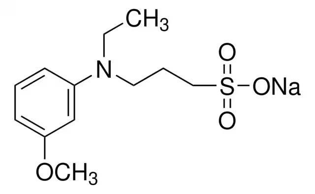 N-Ethyl-N-(3-sulfopropyl)-3-methoxyaniline sodium salt structure, CAS 82611-88-9