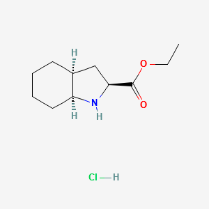 Ethyl L-octahydroindole-2-carboxylate hydrochloride structure, CAS 82864-25-3