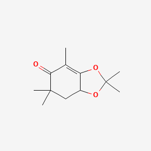 7,7a-Dihydro-2,2,4,6,6-pentamethyl-1,3-benzodioxol-5(6H)-one structure, CAS 83020-74-0