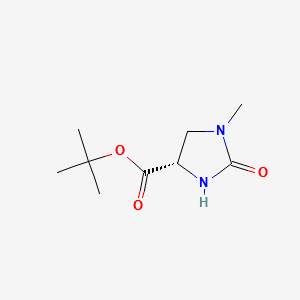 tert-Butyl (4S)-1-methyl-2-oxoimidazolidine-4-carboxylate structure, CAS 83056-79-5