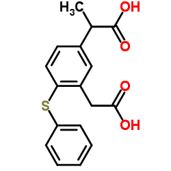 5-(1-Carboxyethyl)-2-(phenylthio)phenylacetic acid structure, CAS 83237-49-4