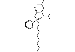 Octyl(phenyl)-N,N-diisobutylcarbamoylmethylphosphine oxide structure, CAS 83242-95-9