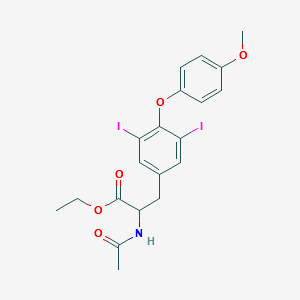 Ethyl 2-(acetylamino)-3-[3,5-diiodo-4-(4-methoxyphenoxy)phenyl]propanoate structure, CAS 83249-56-3