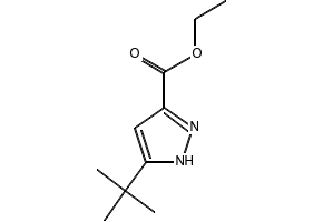 Ethyl 5-(tert-butyl)-2H-pyrazole-3-carboxylate structure, CAS 83405-70-3