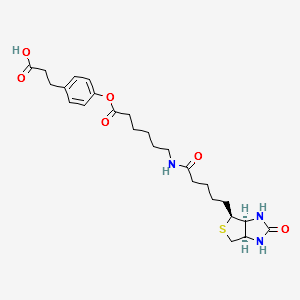 3-(4-(N-Biotinoyl-6-aminocaproyloxy)phenyl)propionic acid structure, CAS 83592-10-3