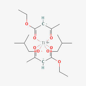 Diisobutoxy-bisethylacetoacetatotitanate structure, CAS 83877-91-2
