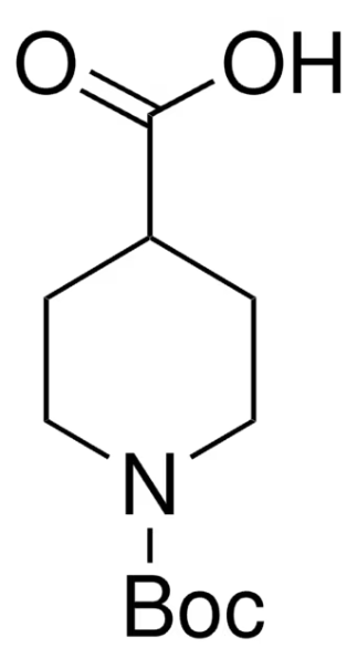 N-BOC-piperidine-4-carboxylic acid structure, CAS 84358-13-4