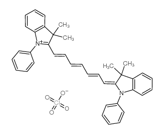 2-(7-(3,3-Dimethyl-1-phenyl-1H-2(3H)-indolidene)-1,3,5-heptatrienyl)-3,3-dimethyl-1-phenyl-3H-indolium perchlorate structure, CAS 84591-87-7