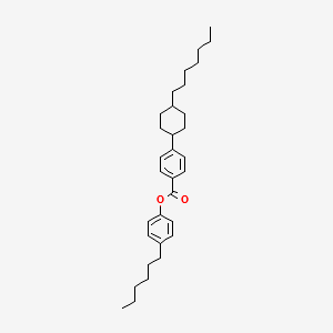 4-Heptylphenyl 4-trans-(4-heptylcyclohexyl)benzoate structure, CAS 84601-00-3