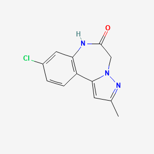 9-Chloro-2-methyl-5H-pyrazolo[1,5-d][1,4]benzodiazepin-6(7H)-one structure, CAS 84661-23-4