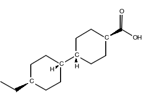 trans-4-Ethyl-(1,1-bicyclohexyl)-4-carboxylic acid structure, CAS 84976-67-0