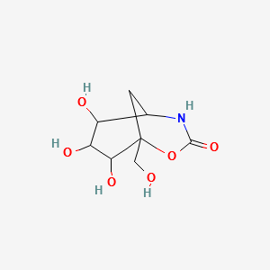 (1S,5S,6S,7R,8S)-6,7,8-Trihydroxy-1-(hydroxymethyl)-2-oxa-4-azabicyclo[3.3.1]nonan-3-one structure, CAS 85281-06-7