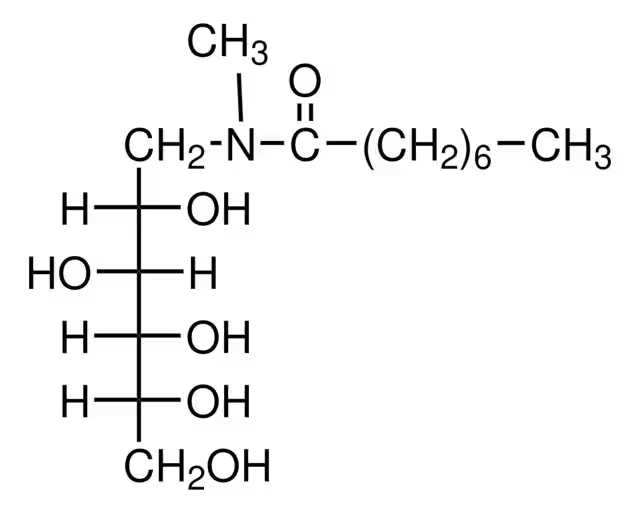 N-Octanoyl-N-methylglucamine structure, CAS 85316-98-9