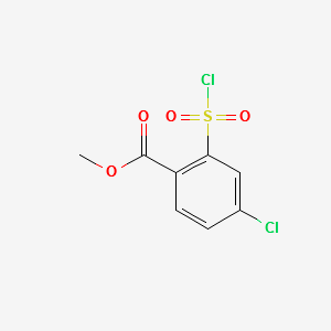 Methyl 4-chloro-2-(chlorosulfonyl)benzoate structure, CAS 85392-01-4